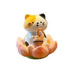 Quick Bura Iyi Şanslar Lotus Lotus Ahşap Balık Üç Çiçek Kedi Araba Ev Dekorasyonu Küçük Süsler (Yurt Dışından) - Kahverengi