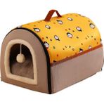 Quick Bura Köpek Kulübesi Sıcak Kedi Villası Köpek Yarı Kapalı Ev Yuvası Dört Mevsim Evcil Hayvan Yuvası Kedi Yuvası Köpek (Yurt Dışından) - Açık Sarı