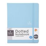 Quijote Paper World Libro de Puntos A5 – Noktalı not defteri, ekstra yumuşak ciltli, 80 sayfa, 100 g/m², elastik kilit, planlama, çalışma, mektup veya günlük, mavi