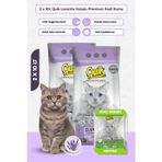 Quik 2 Adet 10LT Lavanta Kokulu Bentonit Topaklaşan Kokusuz Kedi Kumu 10LT x 2 - HEDİYELİ