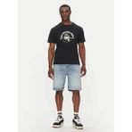 Quiksilver EQYZT08056 SKULL LINES SS Siyah Bisiklet Yaka Baskılı Erkek T-Shirt