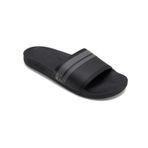 Quiksilver Rivi Wordmark Slide erkek sandaleti, Siyah Gri, 42 EU