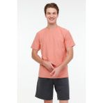 Quiksilver Slub Roundneck Erkek Kırmızı Tişört - Kiremit