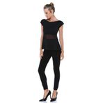 Quincey Bd2392 Siyah Tül Detaylı Scuba Bluz