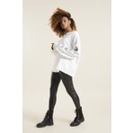 Quincey BDE2606 Beyaz Lame Kol Detay Kadın Sweatshirt
