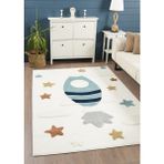 Quincey Bukleli Renkli Yumuşak Peluş Çocuk Odası Halı Bebek Odası Genç Odası Halısı - Bej - 100 x 200 cm