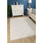 Quincey Bukleli Yumuşak Peluş Post Shaggy Krem Çocuk Odası Oturma Odası Salon Mutfak Halısı - 80 x 150 cm