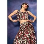 Quincey Crop Bluz, 48, BDM2831, Desenli, Kadın