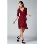 Quincey EB2484 Bordo Anvelop Kadın Elbise