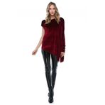 Quincey-Kadife Asimetrik Tunik (BORDO / 40)