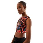Quincey-Kadın Siyah Crop Bluz (desenli / 44)