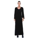 Quincey-Kadın Siyah Sırt Dekolteli Maxi Elbise EB2632 (SİYAH / 48)