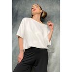 Quincey Oversize Bol Tshirt-Elbise Tunik, Beyaz, 52