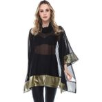Quincey Tül Tunik - 46 - Siyah - Dore