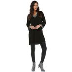 Quincey-V Yaka Tunik (SİYAH-DORE-LAME / 42)