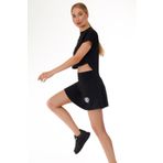 quitaly 2 Katmanlı Tenis Eteği - Şort Etek -siyah