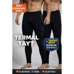 Qulat Kışlık Pamuklu Şardonlu Termal Tayt /2 Adet - Siyah - 2XL