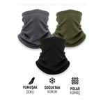 Qulothes 3 Lü Kombin Set Termal Polar Soğuk Geçirmez Bere & Boyunluk Unisex Kışlık Ayarlanabilir İp