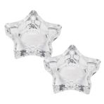 QUMIIRITY 2 Adet ev dekorasyonu küçük yıldız mumluk Sahipler şekilli tealight adak mumlukları hallowen noel dekorasyonu Süs eşyası Cam aksesuarı cam mumluk mum çubukları Bardak Transparent