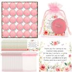 Qunclay 100 Set Bebek Duş Şekeri Misafirler için 100 Adet Çay Işık Mumları Konuklar için Bebek Duş Mumları Tealight 100 Teşekkür Etiketi ve Bebek Cinsiyet Gösterimi Partisi için 100 İade Hediye Çantası