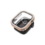 Quse Apple Watch 41mm Rose Gold Taşlı Kasa ve Ekran Koruyucu Kılıf – Series 7–8-9 ile Uyumlu