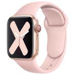 Quse Apple Watch Series SE/11/10/9/8/7/6/5/4/3 42mm-41mm-40mm-38mm Uyumlu M/l Spor Silikon Kordon Kum Pembesi - M/L (Medium/Large)
