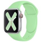 Quse Apple Watch Series SE/11/10/9/8/7/6/5/4/3 42mm-41mm-40mm-38mm Uyumlu S/m Spor Silikon Kordon Fıstık Yeşili - S/M (Small /Medium)