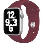 Quse Apple Watch Series SE/11/10/9/8/7/6/5/4/3 42mm-41mm-40mm-38mm Uyumlu S/m Spor Silikon Kordon Mürdüm - S/M (Small /Medium)
