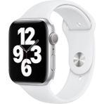 Quse Apple Watch Series SE/11/10/9/8/7/6/5/4/3 46mm-45mm-44mm Uyumlu M/L Spor Silikon Kordon Beyaz - M/L (Medium/Large)