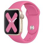 Quse Apple Watch Series SE/11/10/9/8/7/6/5/4/3 46mm-45mm-44mm Uyumlu M/L Spor Silikon Kordon Fuşya - M/L (Medium/Large)