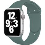 Quse Apple Watch Series SE/11/10/9/8/7/6/5/4/3 46mm-45mm-44mm Uyumlu M/L Spor Silikon Kordon Haki Yeşili - M/L (Medium/Large)