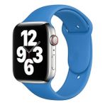Quse Apple Watch Series SE/11/10/9/8/7/6/5/4/3 46mm-45mm-44mm Uyumlu M/L Spor Silikon Kordon Mavi - M/L (Medium/Large)