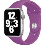 Quse Apple Watch Series SE/11/10/9/8/7/6/5/4/3 46mm-45mm-44mm Uyumlu M/L Spor Silikon Kordon Mor - M/L (Medium/Large)