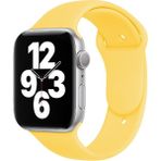 Quse Apple Watch Series SE/11/10/9/8/7/6/5/4/3 46mm-45mm-44mm Uyumlu M/L Spor Silikon Kordon Sarı - M/L (Medium/Large)