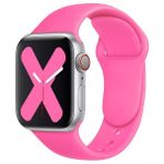 Quse Apple Watch Series SE/11/10/9/8/7/6/5/4/3 46mm-45mm-44mm Uyumlu S/M Spor Silikon Kordon Barbie Pembesi - S/M (Small /Medium) - Şeker Pembesi