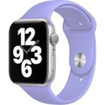 Quse Apple Watch Series SE/11/10/9/8/7/6/5/4/3 46mm-45mm-44mm Uyumlu S/M Spor Silikon Kordon Lila - S/M (Small /Medium)