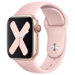 Quse Apple Watch Series SE/11/10/9/8/7/6/5/4/3 46mm-45mm-44mm Uyumlu S/M Spor Silikon Kordon Pudra Pembesi - S/M (Small /Medium)
