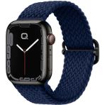Quse Apple Watch Series SE/11/10/9/8/7/6/5/4/3 ile Uyumlu 42mm-41mm-40mm-38mm Ayarlanabilir Tokalı Örgü Kordon Lacivert - (Series 10/11 42Mm) - 41Mm - 40Mm - 38Mm