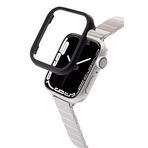 Quse Bumper Metal Koruyucu Kılıf, Apple Watch Series 10/SE/9/8/7/6/5 ile Uyumlu, 46mm/45mm/44mm/42mm/41mm/40mm (Siyah, 44MM)