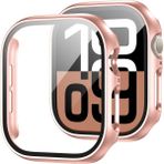 Quse Kasa Koruyucu Kılıf, Apple Watch Series 10/11 46MM ile Uyumlu Ekran Koruyucu, Rose Gold - Series 10 46mm