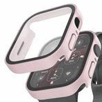 Quse Kasa Koruyucu Kılıf, Apple Watch Series SE/9/8/7/6/5/4 ile Uyumlu, Ekran Koruyucu, Suya Dayanıklı, 45MM/44MM/41MM/40MM (Kum Pembesi, 44MM)