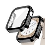 Quse Kasa Koruyucu Kılıf, Apple Watch Series SE/9/8/7/6/5/4 ile Uyumlu, Ekran Koruyucu, Suya Dayanıklı, 45MM/44MM/41MM/40MM (Siyah, Series 10 42MM)