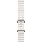 Quse Ocean Loop Silikon Kordon, Apple Watch Series SE/11/10/9/8/7/6/5/4/3 ile Uyumlu, 42mm/41mm/40mm/38mm, Beyaz - (Series 10 42Mm) - 41Mm - 40Mm - 38Mm