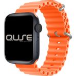 Quse Ocean Loop Silikon Kordon, Apple Watch Series SE/11/10/9/8/7/6/5/4/3 ile Uyumlu, 42mm/41mm/40mm/38mm, Turuncu - (Series 10 42Mm) - 41Mm - 40Mm - 38Mm
