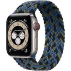Quse Solo Loop Örgü Kordon, Apple Watch Series SE/11/10/9/8/7/6/5/4/3 Uyumlu 42mm-41mm-40mm-38mm, Medium, Blue Mix - Midnight Blue