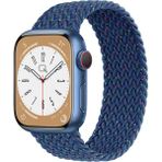 Quse Solo Loop Örgü Kordon, Apple Watch Series SE/11/10/9/8/7/6/5/4/3 Uyumlu 42mm-41mm-40mm-38mm, Medium, Blue Unity - Estoril Blue