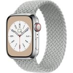 Quse Solo Loop Örgü Kordon, Apple Watch Series SE/11/10/9/8/7/6/5/4/3 Uyumlu 42mm-41mm-40mm-38mm, Medium, Inci Beyazı - Antik Beyaz