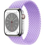 Quse Solo Loop Örgü Kordon, Apple Watch Series SE/11/10/9/8/7/6/5/4/3 Uyumlu 42mm-41mm-40mm-38mm, Small, Lila