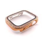 Quse Taşlı Kasa Koruyucu, Apple Watch Series 10 9 8 7 6 5 4 3 ile Uyumlu 46mm/45mm/44mm/42mm/41mm/40mm/38mm Ekran Koruyucu (Rose Gold, 45MM)