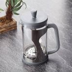 Qussine Bitki Çayı ve Filtre Kahve Demliği French Press 600ML Gri